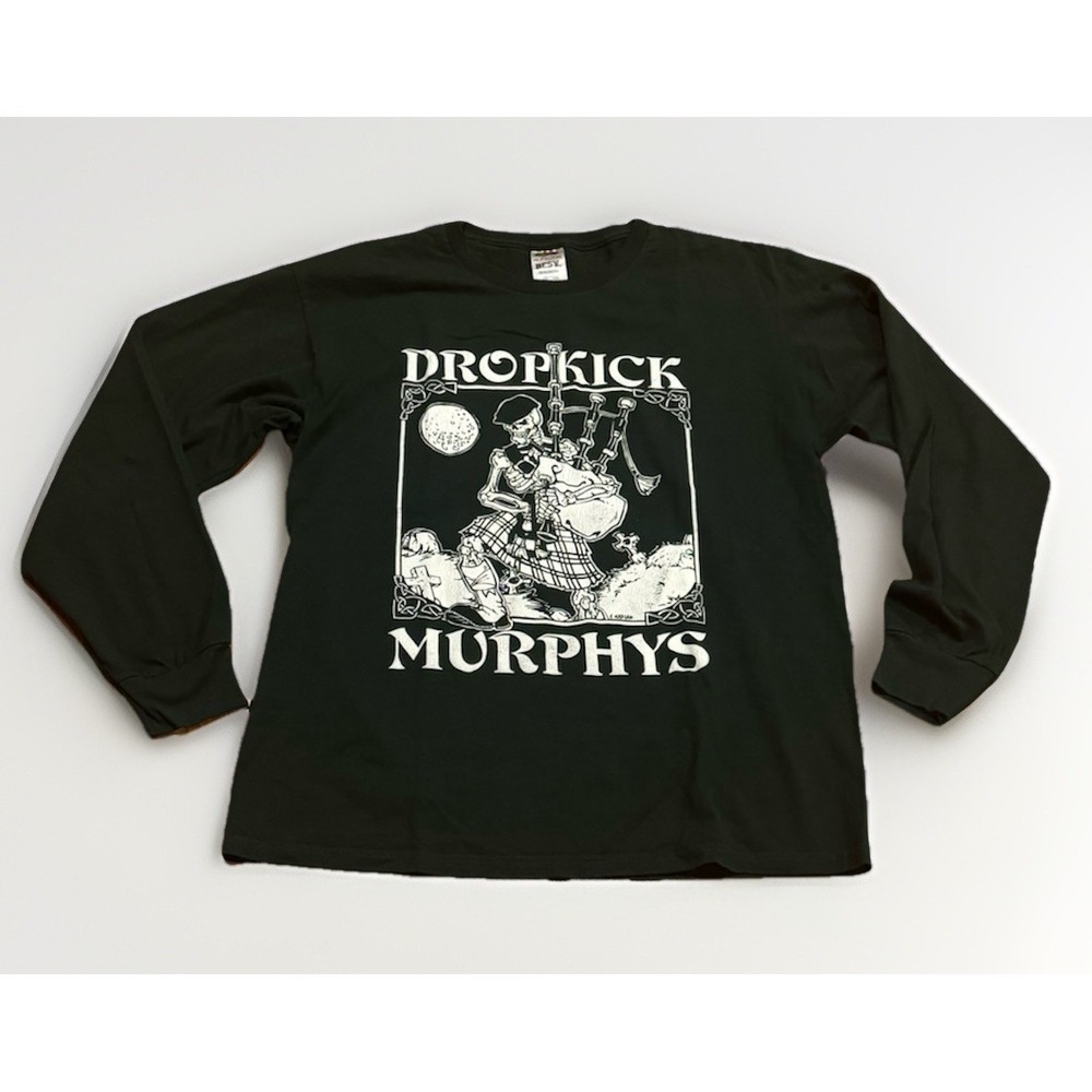 Vintage Dropkick Murphys T Shirt L  Long Sleeve Hockey Celtic Punk Band Irish